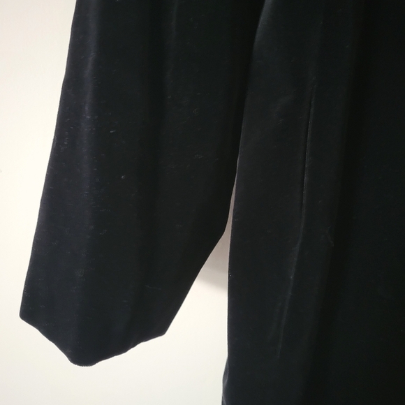Vintage Retro 70s Long Black Velvet Double Breasted Maxi Duster Coat Size Large - Picture 5 of 11